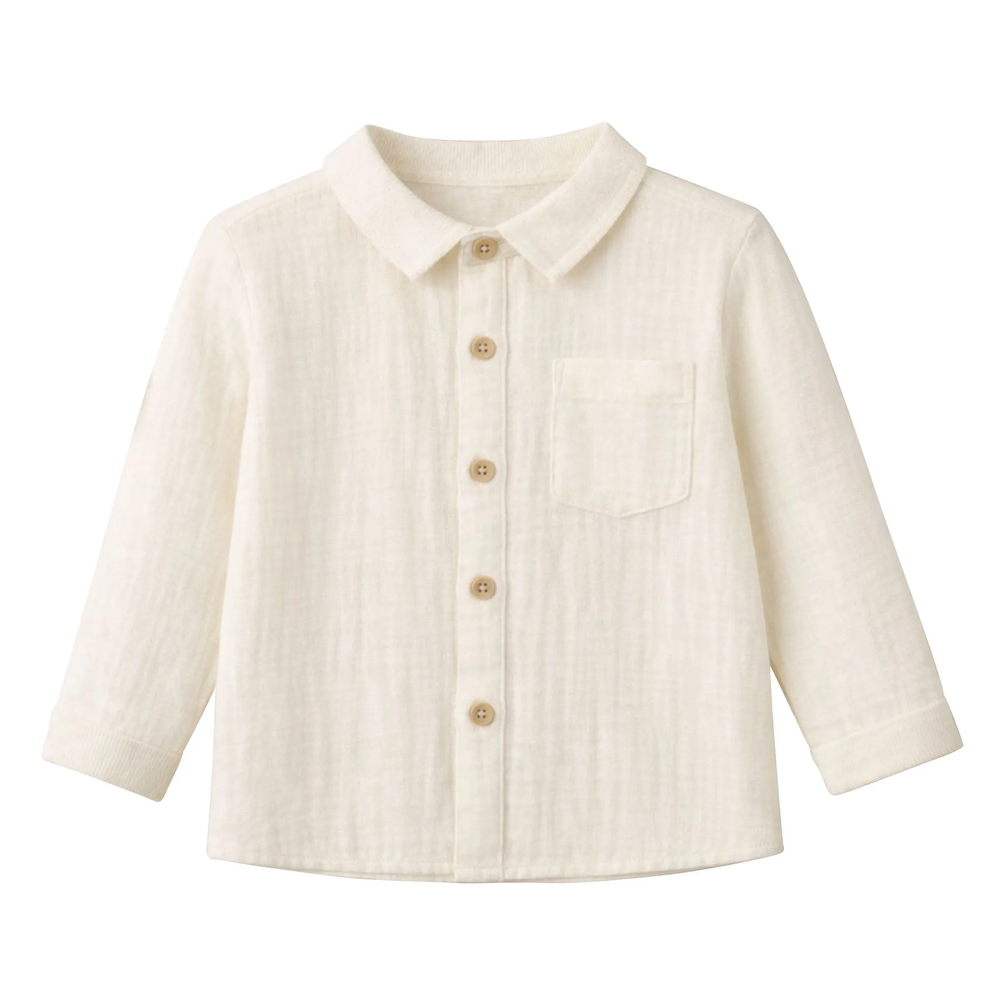 Lililotte Boys Ecru Constantin Organic Cotton Gauze Shirt