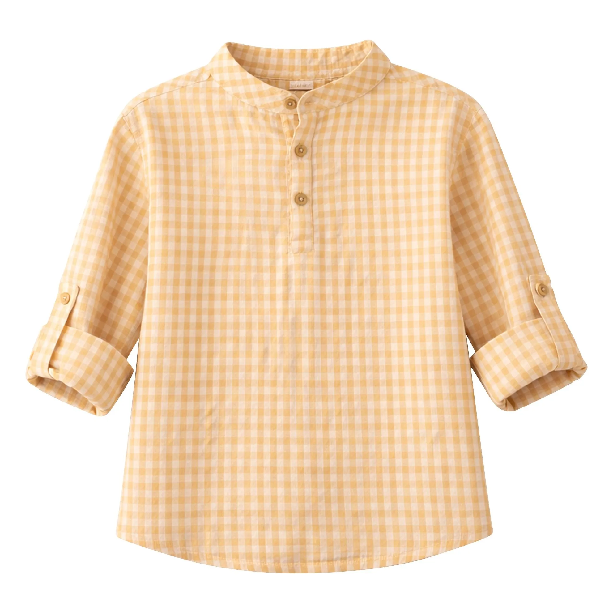 Camisa de algodón orgánico Côme Seersucker | Amarillo- Imagen del producto n°0