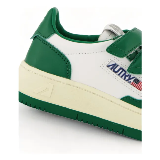 Sneakers basse in pelle Kidstripes per bambini | Verde