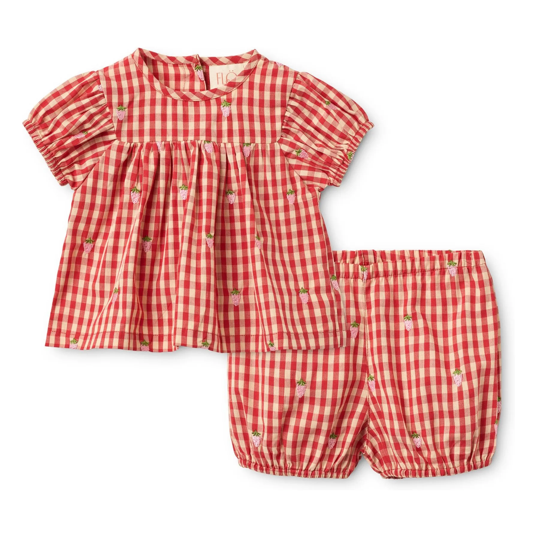 Flöss Red Molly Vichy Blouse And Shorts Set