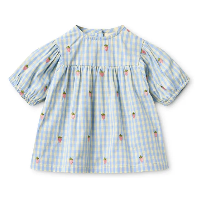 Millie Vichy blouse | Pale blue