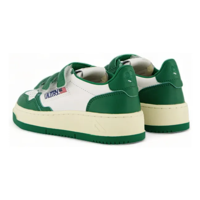 Sneakers basse in pelle Kidstripes per bambini | Verde