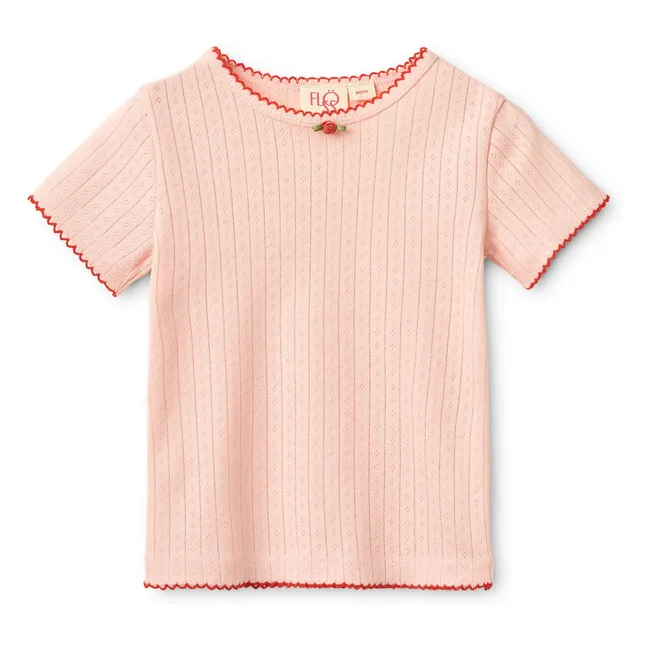 Camiseta Pointelle Liva | Rosa Pálido