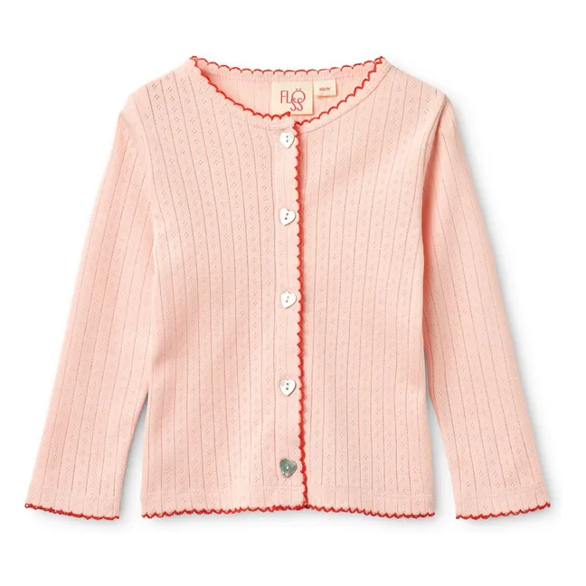 Gilet Pointelle Liva | Rose pâle