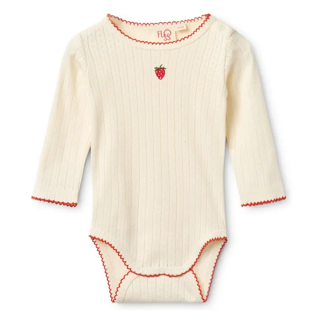 Pointelle Body Flora Fraise | Crema