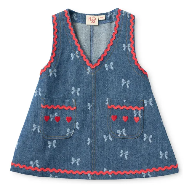Robe Denim Eva Nœuds | Bleu