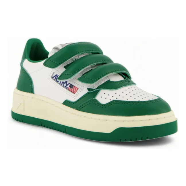 Sneakers basse in pelle Kidstripes per bambini | Verde