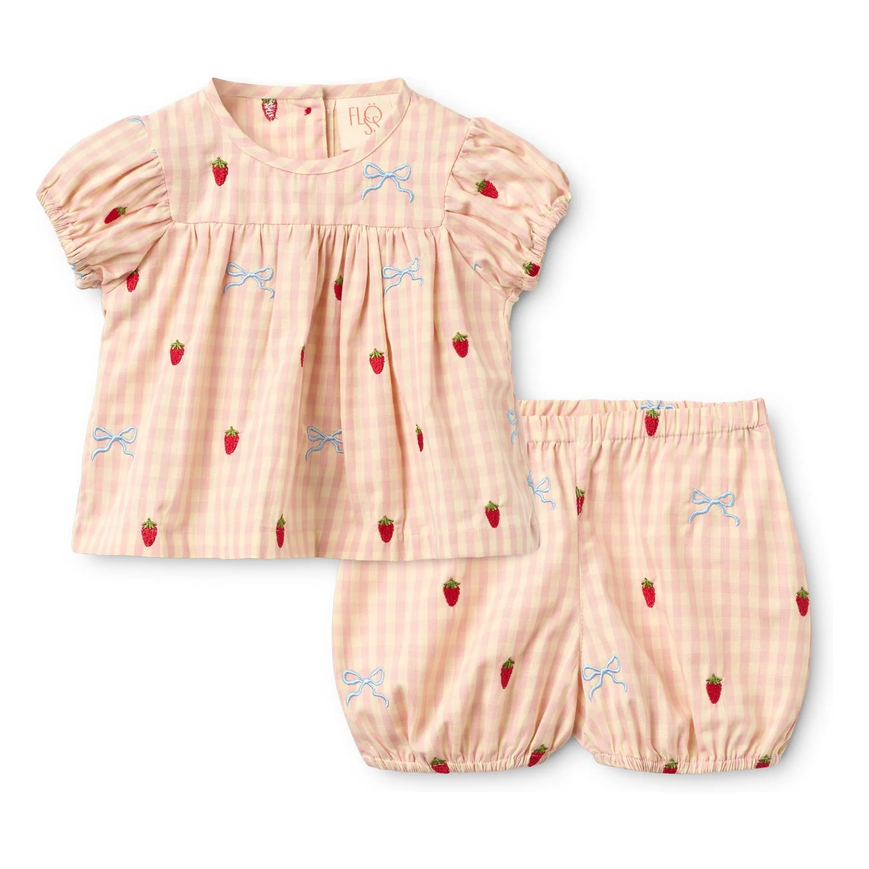 Flöss Apricot Dolly Vichy Blouse And Shorts Set
