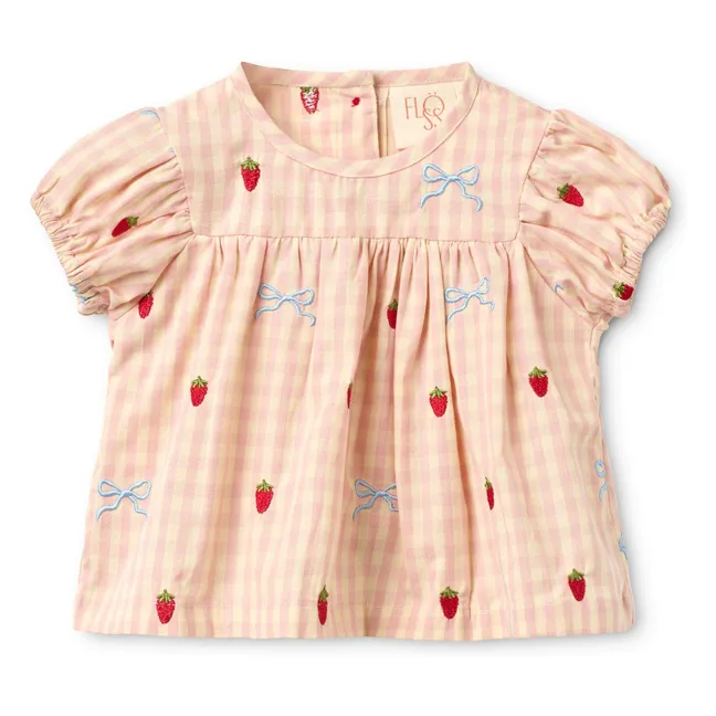 Conjunto de blusa y pantalón corto Dolly Vichy | Albaricoque