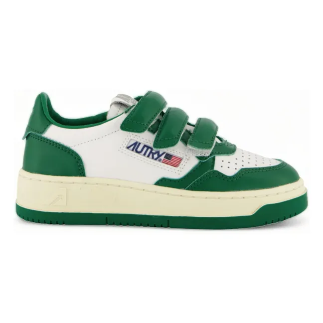 Sneakers basse in pelle Kidstripes per bambini | Verde
