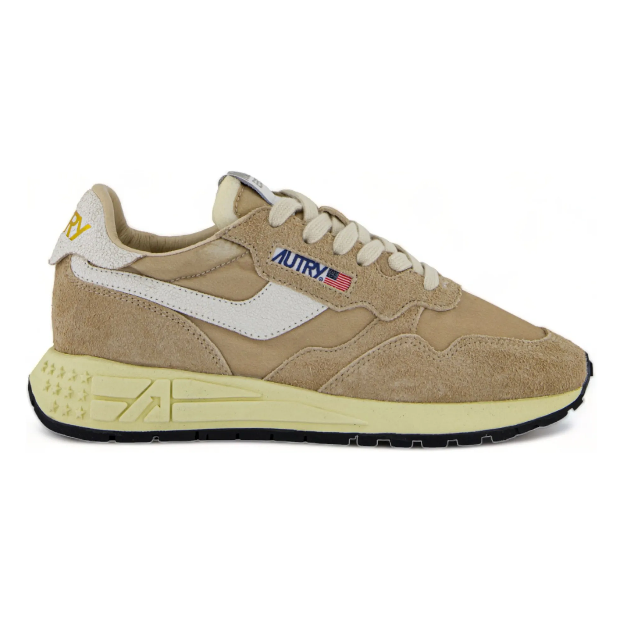 Autry Beige Reelwind Low Nylon Sneakers