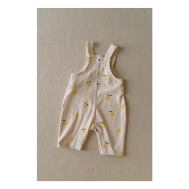 Homer organic cotton terry dungarees in lemon | Sand