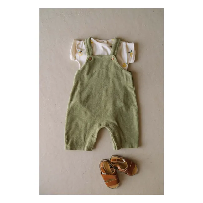 Homer organic cotton terry overalls | Khaki