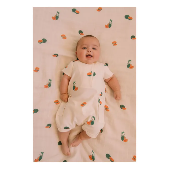 Pelele de algodón orgánico Aimé Sandía | Crudo