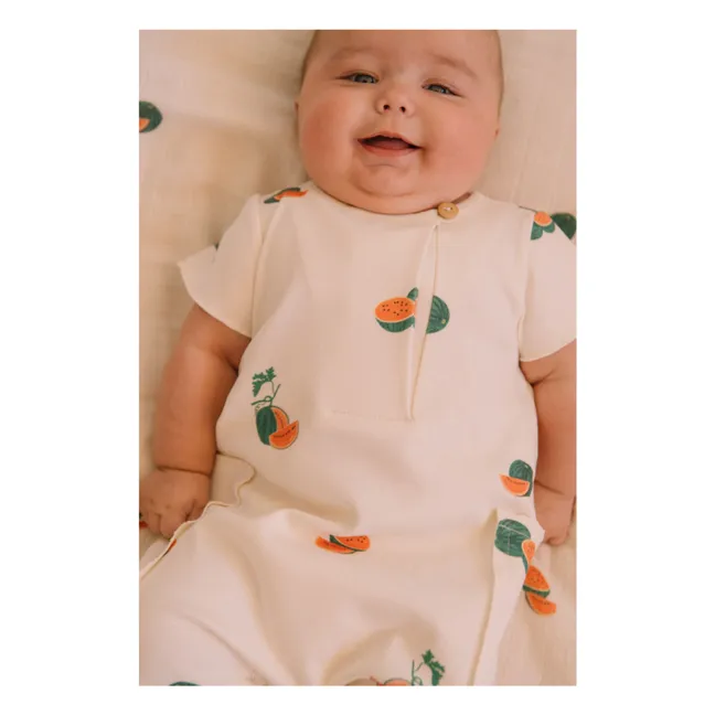 Pelele de algodón orgánico Aimé Sandía | Crudo