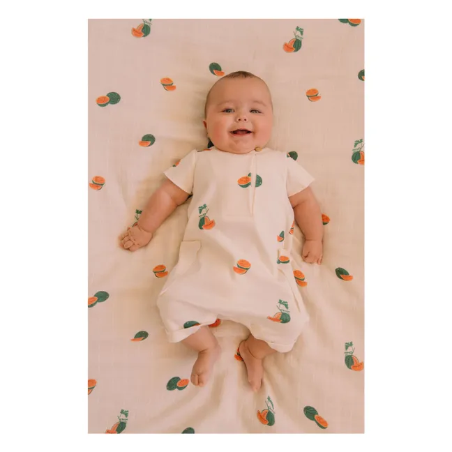 Pelele de algodón orgánico Aimé Sandía | Crudo