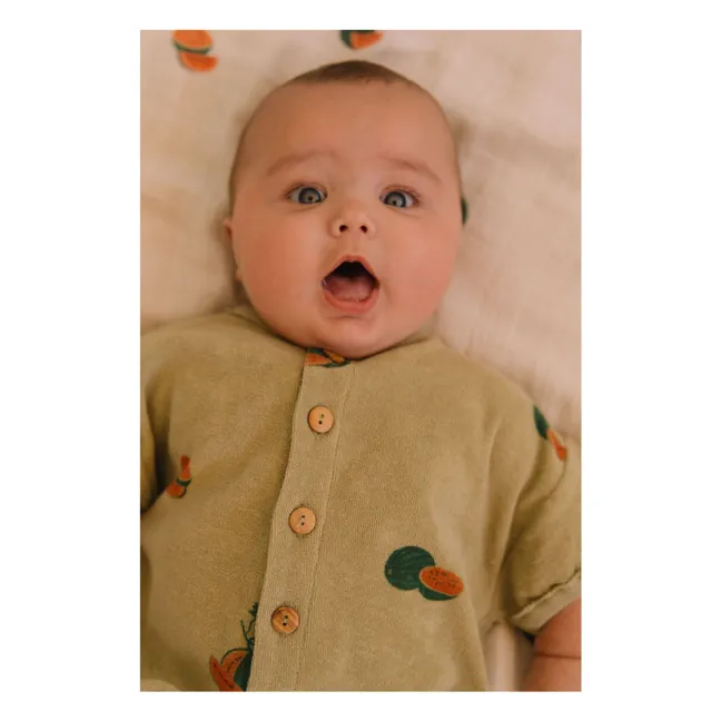 Pelele de algodón orgánico Sandía Bebecito | Khaki