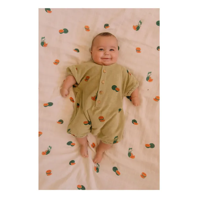 Pelele de algodón orgánico Sandía Bebecito | Khaki