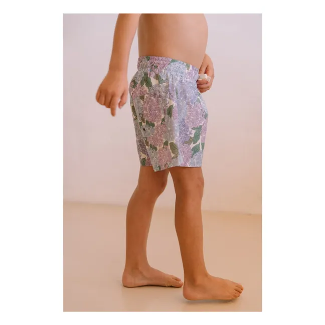 Short de Bain Chico Fleurs Coton Bio | Lilas