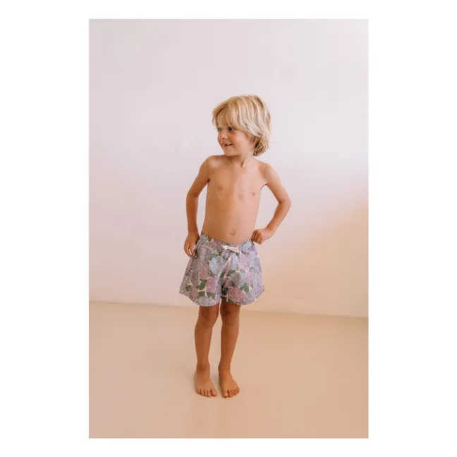 Short de Bain Chico Fleurs Coton Bio | Lilas