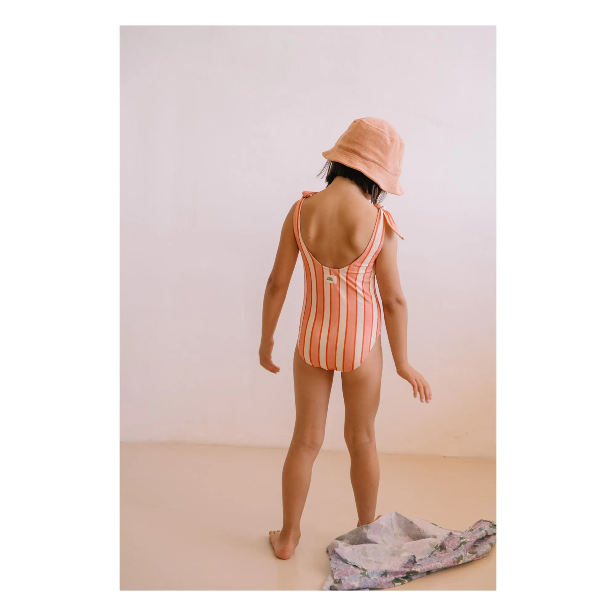 Maillot de Bain Roberta Rayé Coton Bio | Rose- Image produit n°5