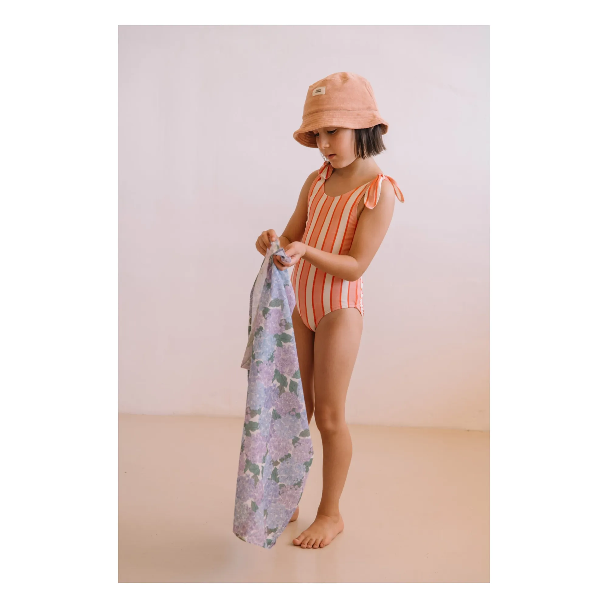 Maillot de Bain Roberta Rayé Coton Bio | Rose- Image produit n°3
