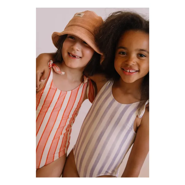 Roberta Striped Organic Cotton Swimsuit | Pink