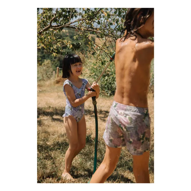 Maillot de Bain Ballerina Fleurs Fibres Recyclées | 	Lilas