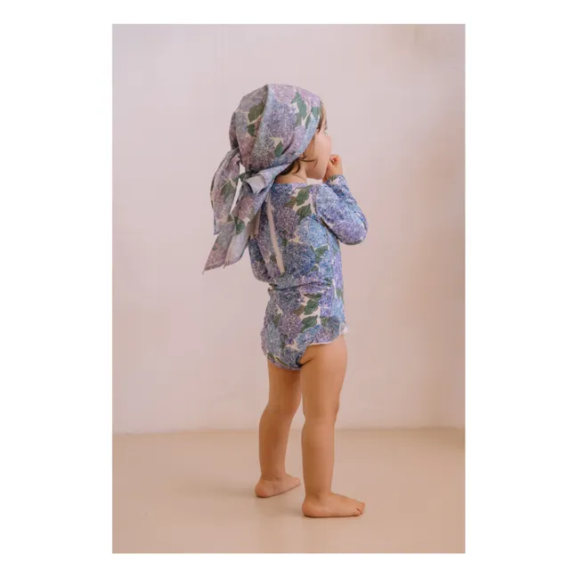 Maillot de Bain Manches Longues Josepha Fleurs Fibres Recyclées | 	Lilas