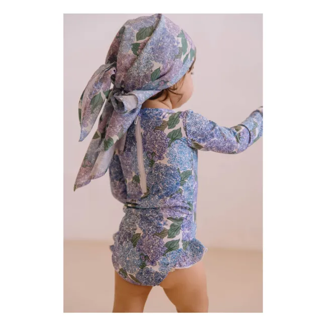 Maillot de Bain Manches Longues Josepha Fleurs Fibres Recyclées | 	Lilas