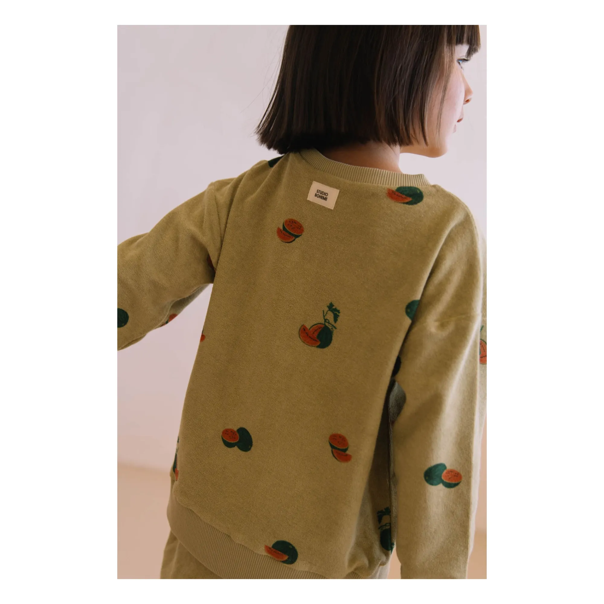 Sweat Bart Pastèques Eponge Coton Bio | Khaki- Image produit n°2