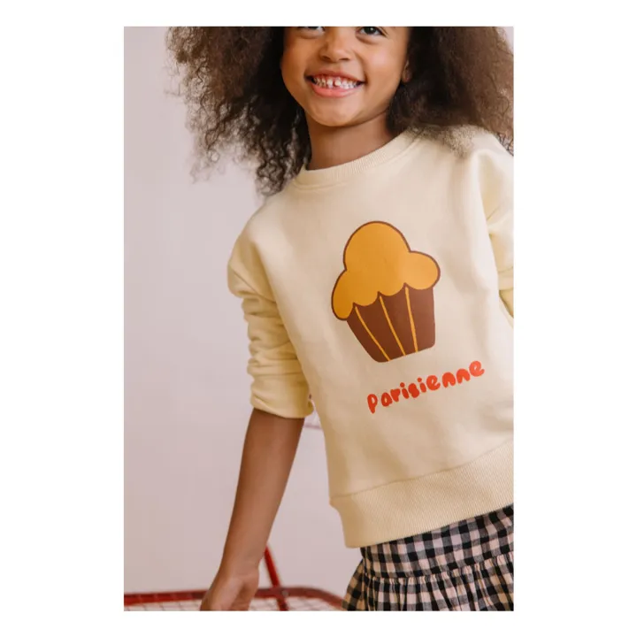 Bart Brioche organic cotton sweatshirt | Pale yellow- Product image n°1