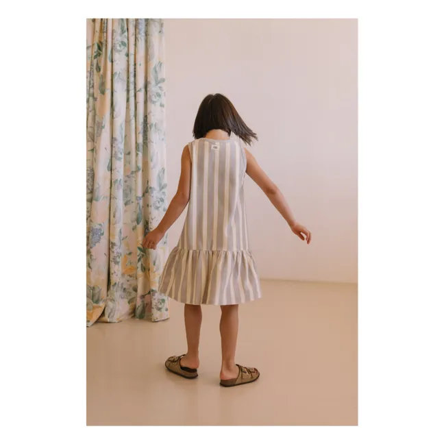 Playa Vestido de rayas de algodón orgánico | Azul Pálido