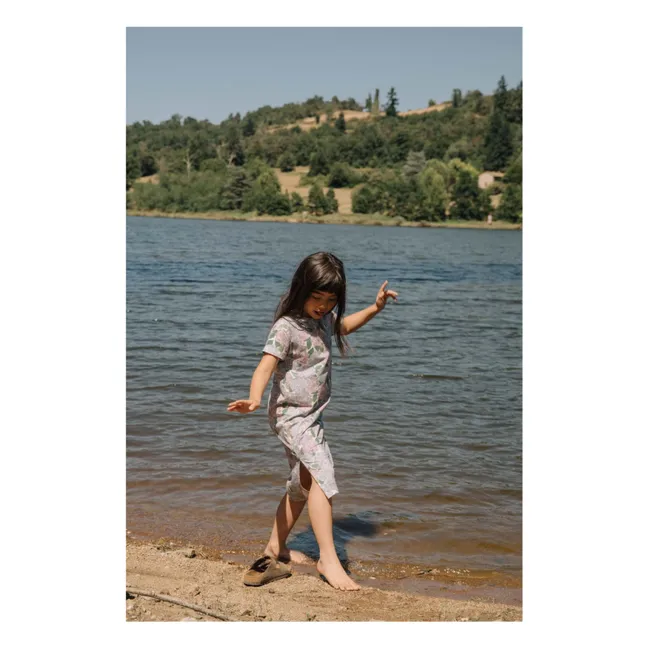 Robe Tuba Fleurs Coton Bio | 	Lilas