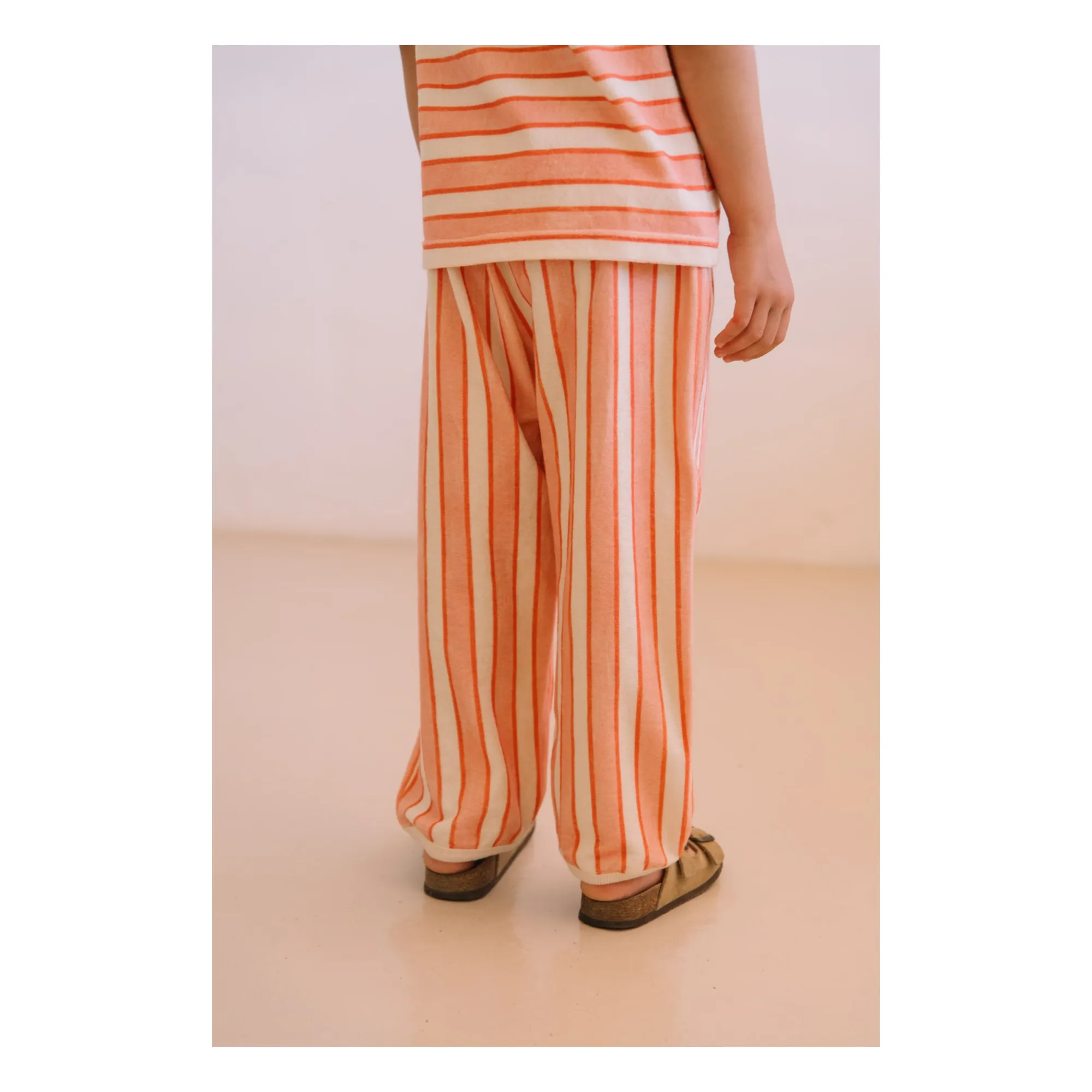 Pantalon Porgy Rayé Coton Bio | Rose- Image produit n°5