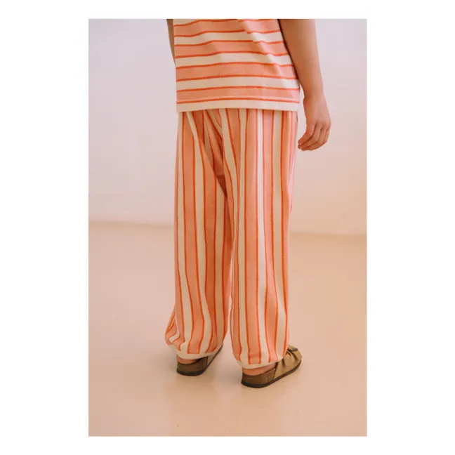 Pantalón porgy de algodón orgánico a rayas | Rosa
