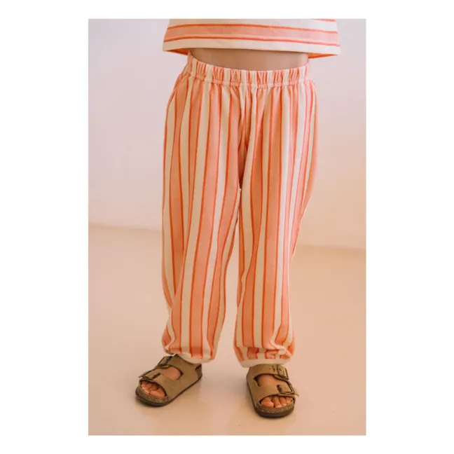 Pantalon Porgy Rayé Coton Bio | Rose