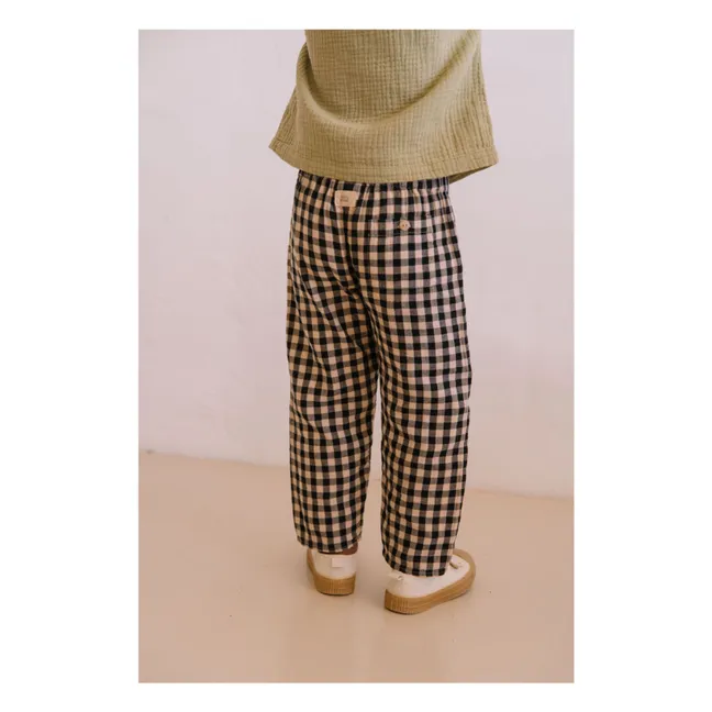 Pantaloni in garza di cotone biologico Cousin Vichy | Nero