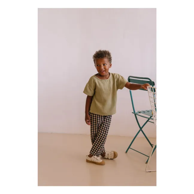 Pantalon Cousin Vichy Gaze de Coton Bio | Noir