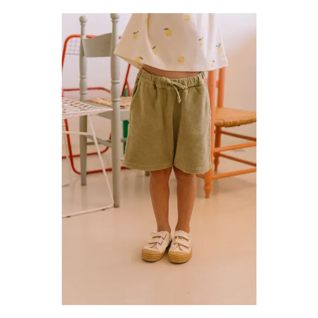Basile organic cotton terry shorts | Khaki
