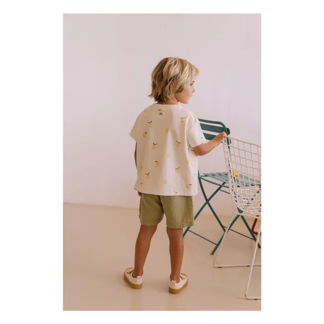 Basile Waffle Bermuda Organic Cotton Gauze | Khaki