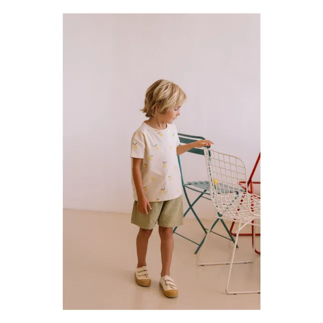 Basile Waffle Bermuda Organic Cotton Gauze | Khaki