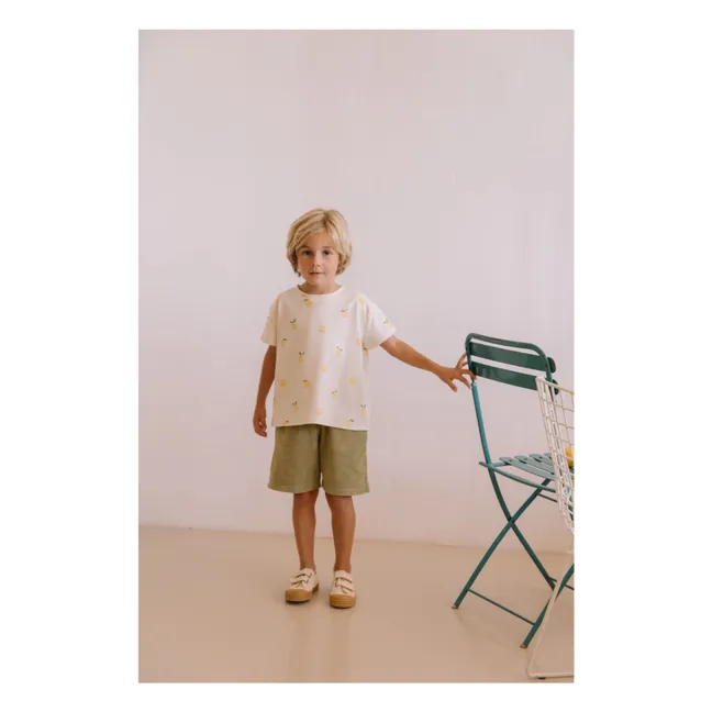Basile Waffle Bermuda Organic Cotton Gauze | Khaki