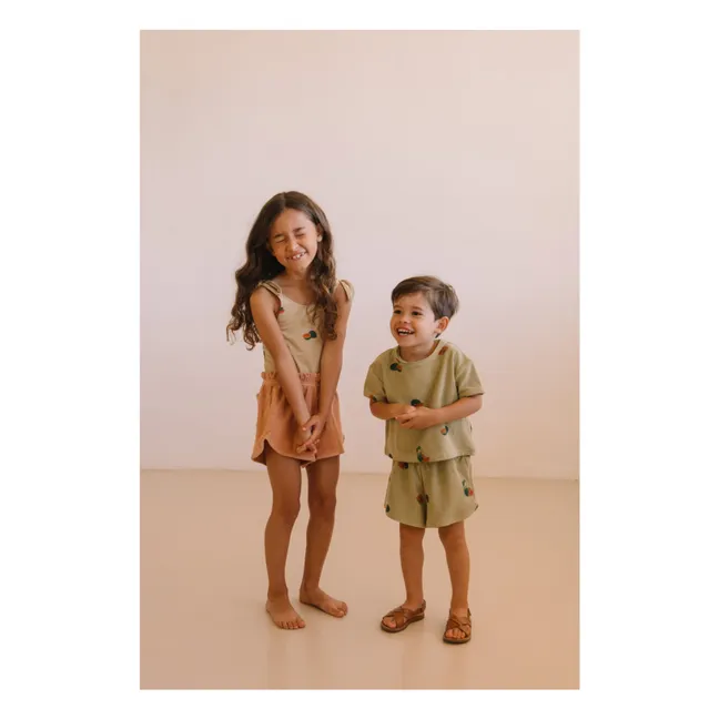 Georgy Watermelon Organic Cotton Towelling Shorts | Khaki