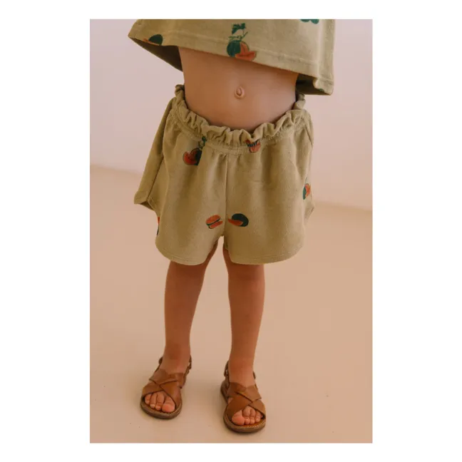 Georgy Watermelon Organic Cotton Towelling Shorts | Khaki