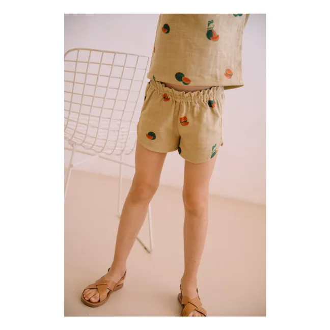 Short Georgette Pastèques Gaze de Coton Bio | Sauge