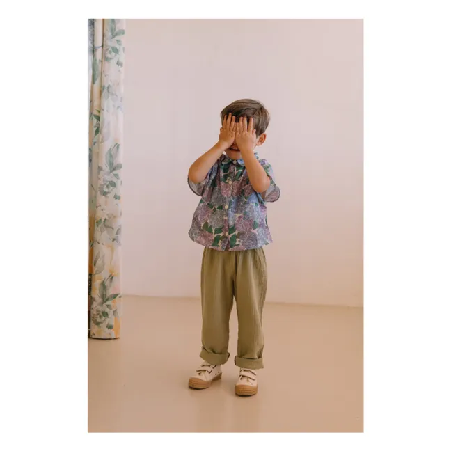 Voile Fleurs Organic Cotton Shirt | Lilac