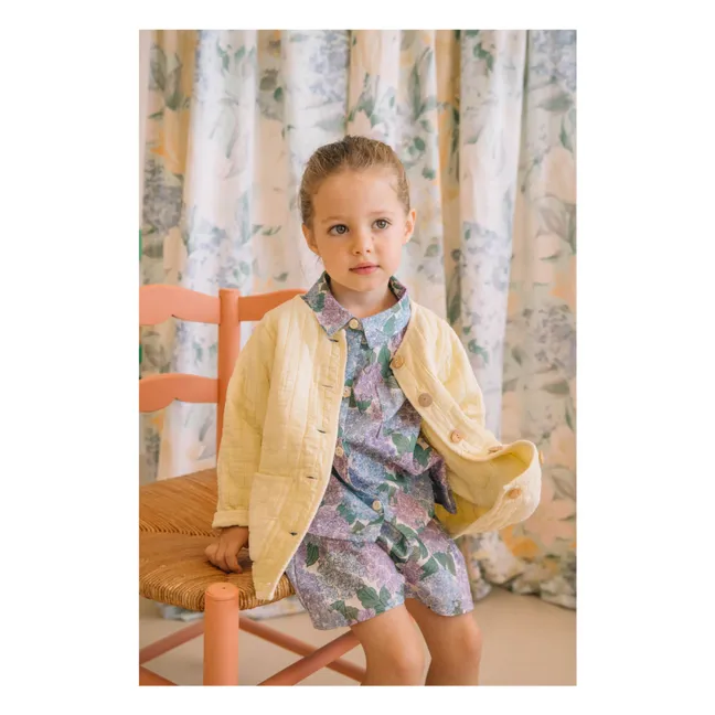 Chemise Voile Fleurs Coton Bio | Lilas
