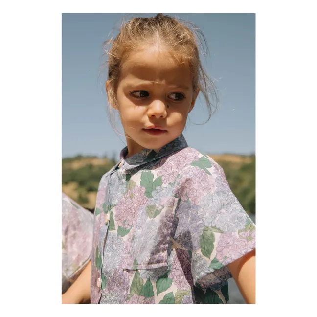 Voile Fleurs Organic Cotton Shirt | Lilac