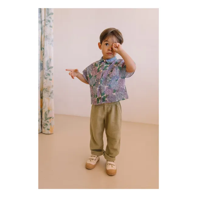 Camisa de algodón orgánico Voile Flowers | Lila